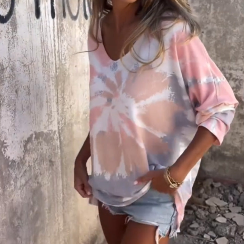 Wygodny damski top na co dzień z dekoltem w kształcie litery V