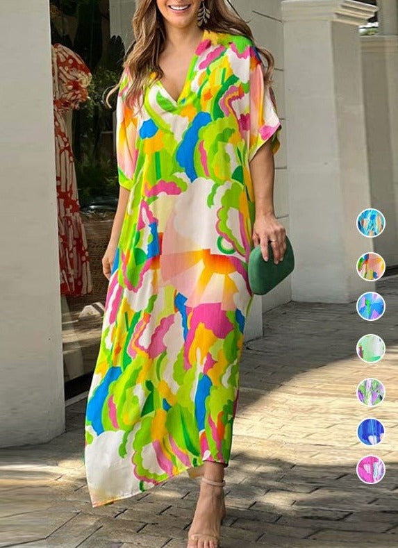 【M-XL】🌈Formalna sukienka z malowanym wzorem