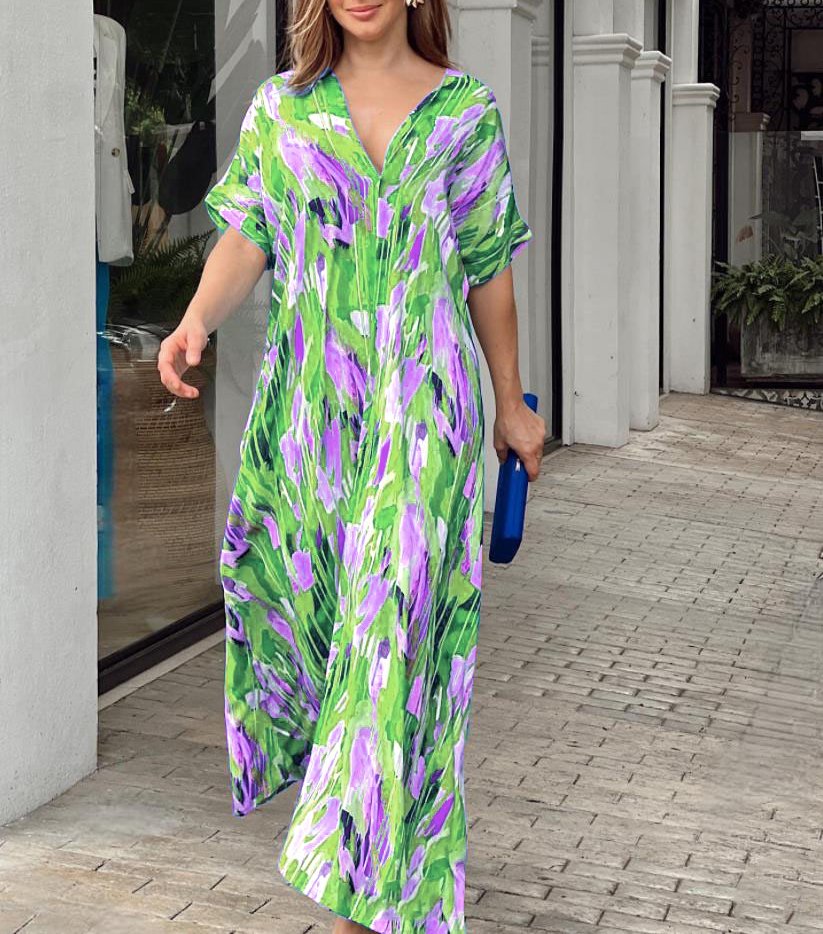 【M-XL】🌈Formalna sukienka z malowanym wzorem