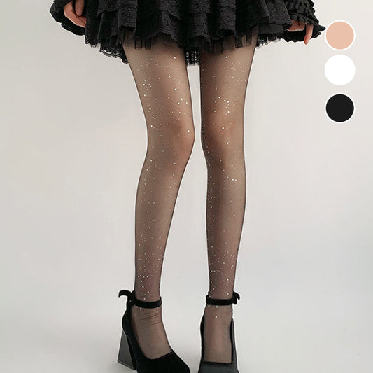 💐 Modne, seksowne damskie pończochy z brokatem i cekinami