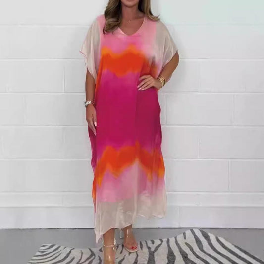 ✨【S-4XL】Rochie confortabilă din șifon gri pentru femei