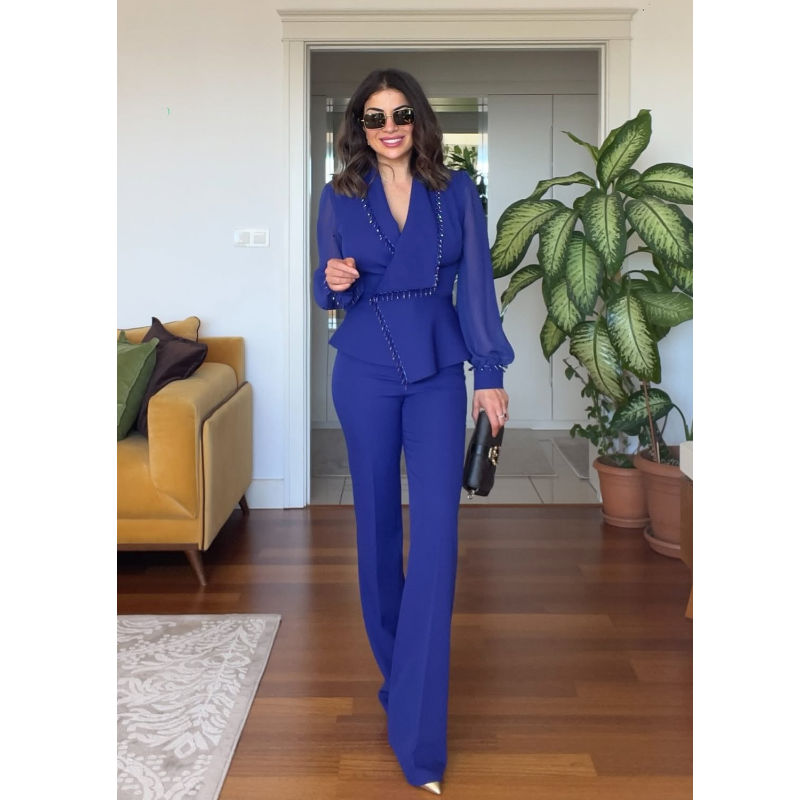 Set de pantaloni și pantaloni largi din plasă pentru femei