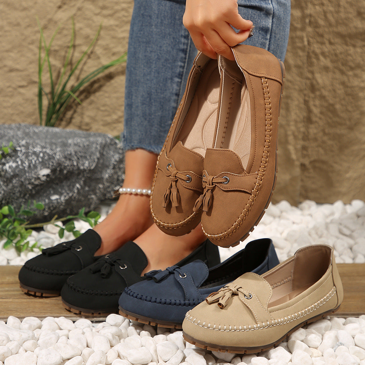 💖Mocasini confortabili, vintage pentru femei
