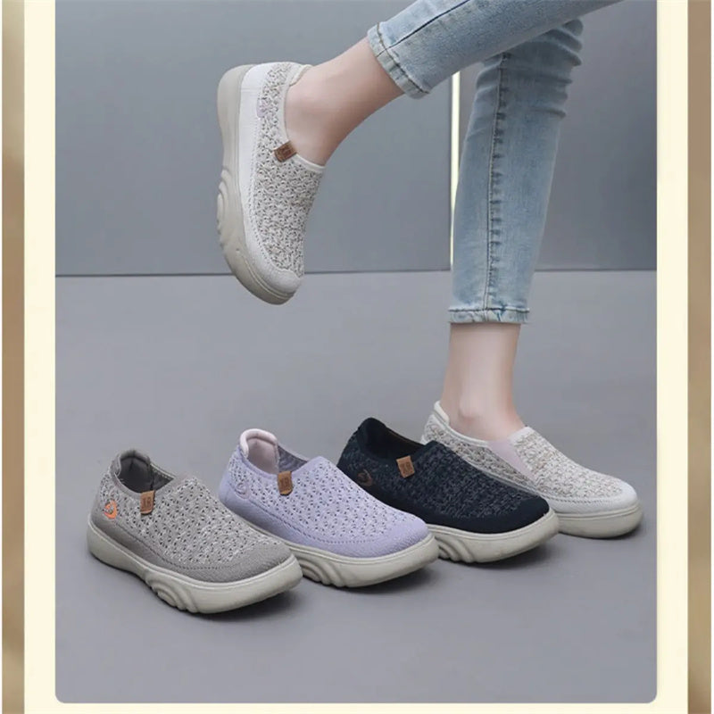Pantofi de mers tricotat anti-alunecare pentru femei