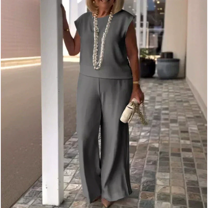 💖Bawełniany lniany top damski bez rękawów i spodnie