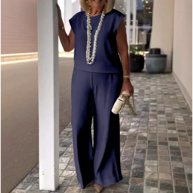 💖Bawełniany lniany top damski bez rękawów i spodnie