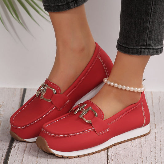 Pantofi casual de damă cu cataramă metalică