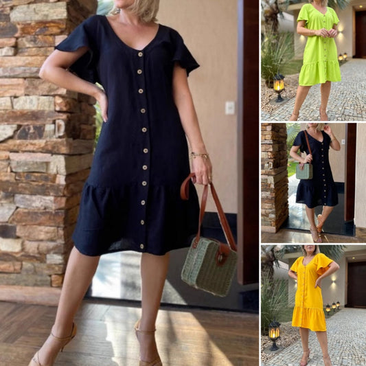 🥰Rochie lejeră cu nasturi