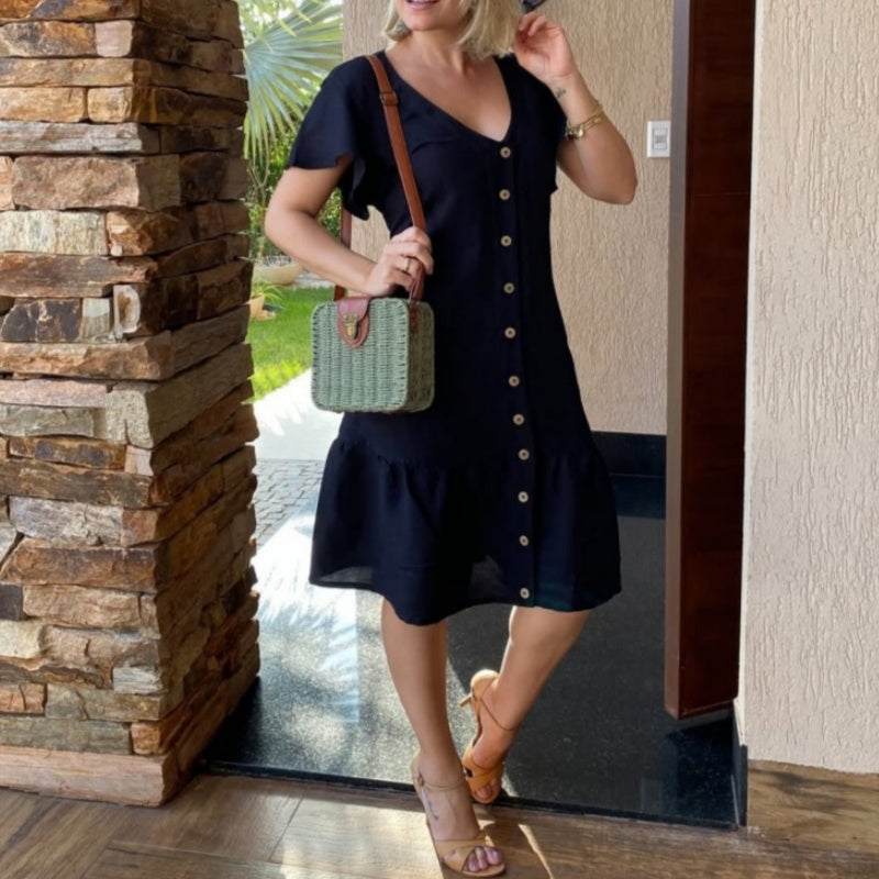 🥰Luźna sukienka z guzikami