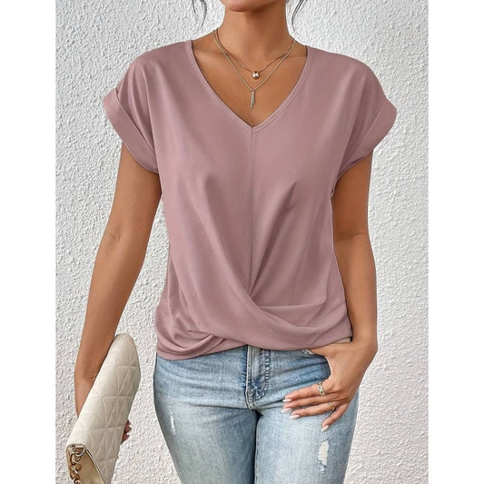 👚Tricou elegant cu decolteu în V✨