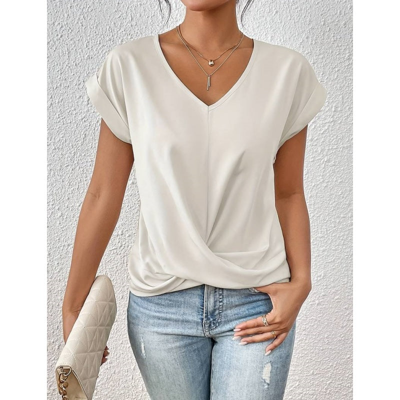 👚Tricou elegant cu decolteu în V✨