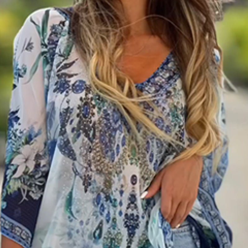 [S-5XL]🥰Rochie cehă largi asimetrică cu decolteu în V
