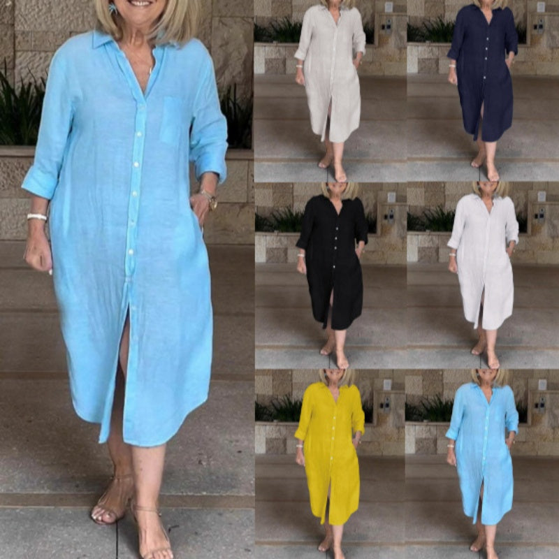 🔥Rochie de lenjerie de bumbac vrac pentru femei