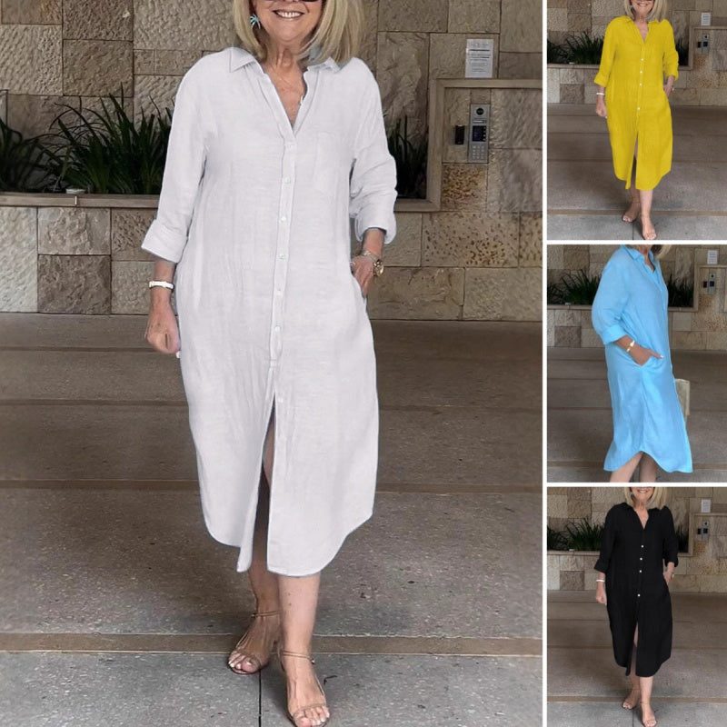 🔥Rochie de lenjerie de bumbac vrac pentru femei