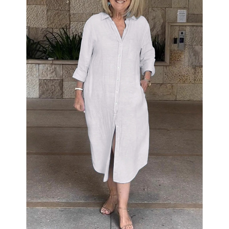 🔥Rochie de lenjerie de bumbac vrac pentru femei