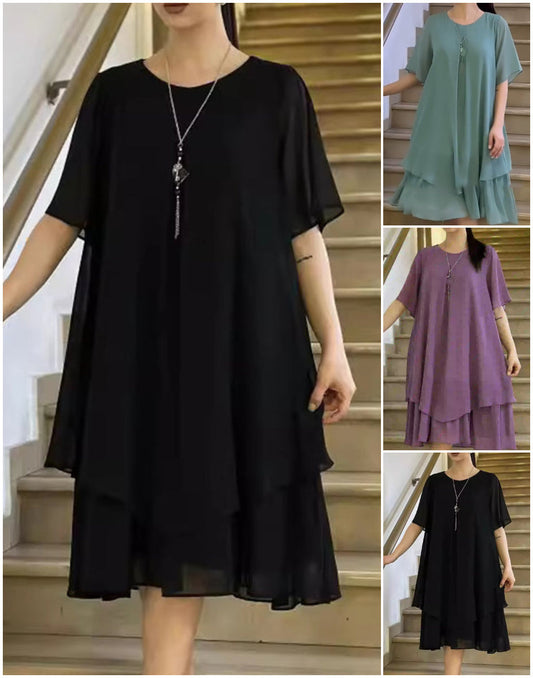 🔥👗 Rochie lejeră de damă, într-o culoare uni