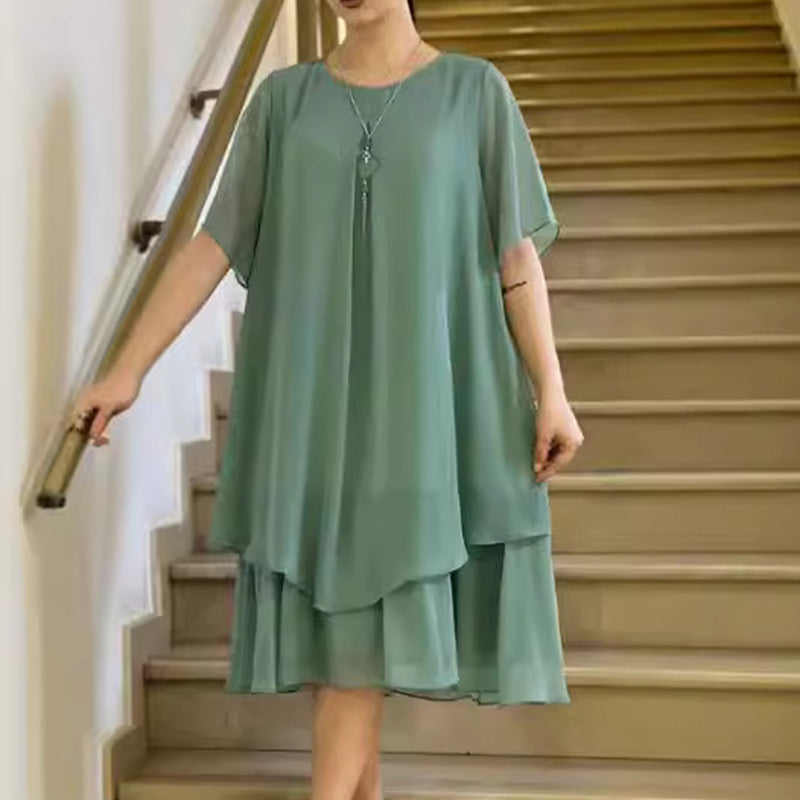 🔥👗 Luźna damska sukienka w jednolitym kolorze