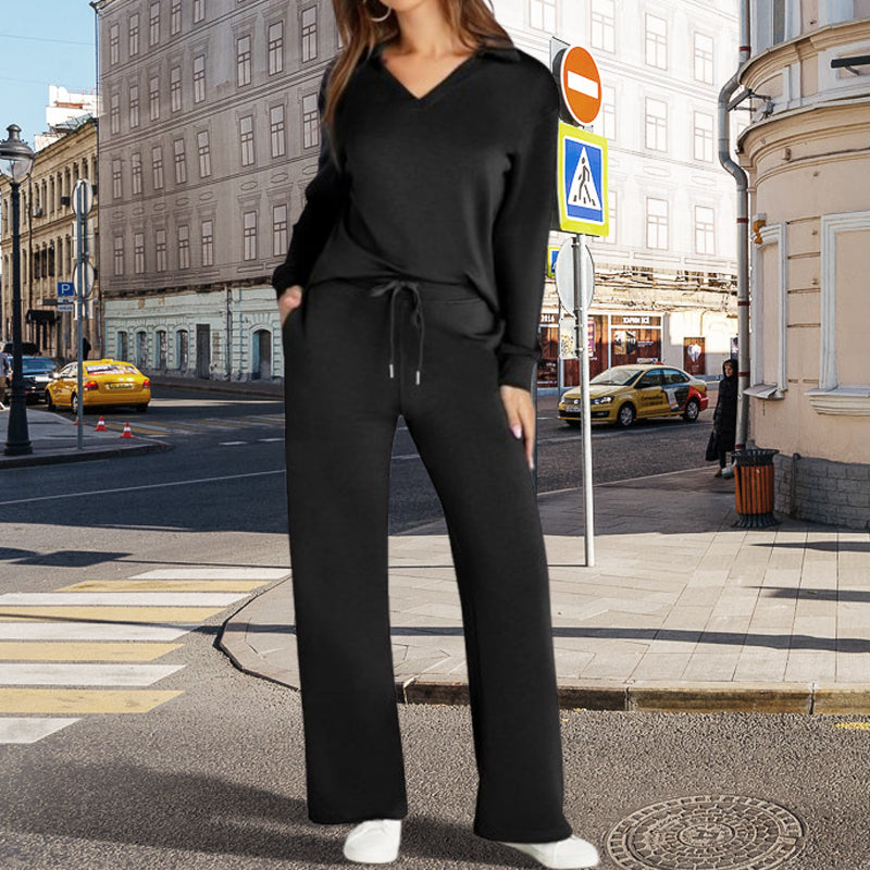💕Set de lounge pentru femei, din 2 piese, cu mâneci lungi
