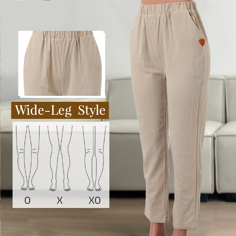 Pantaloni casual din in respirabil