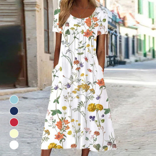 Rochie maxi dama cu model floral
