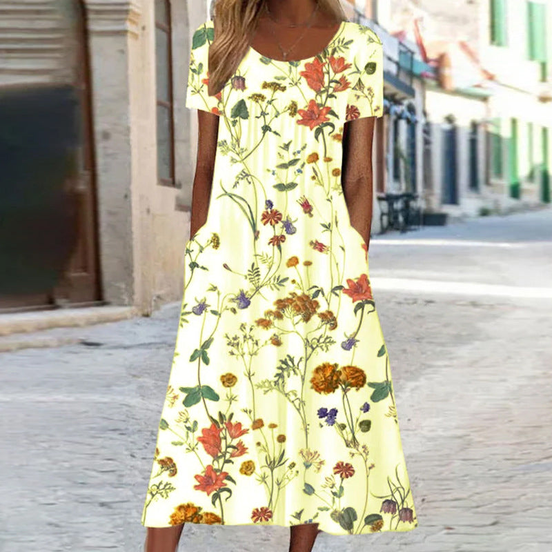 Rochie maxi dama cu model floral