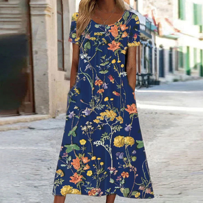 Rochie maxi dama cu model floral