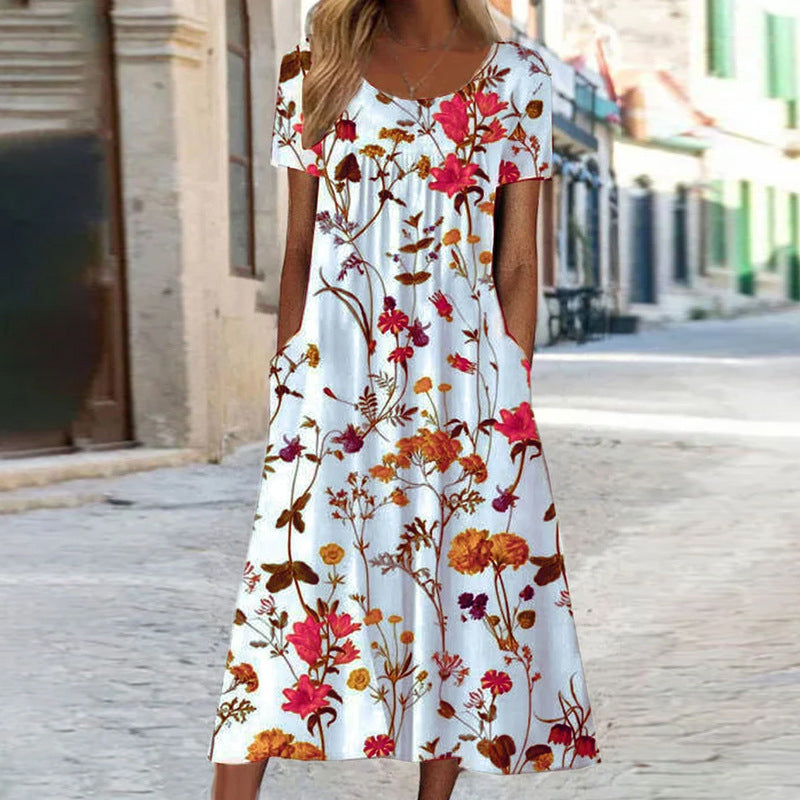 Rochie maxi dama cu model floral