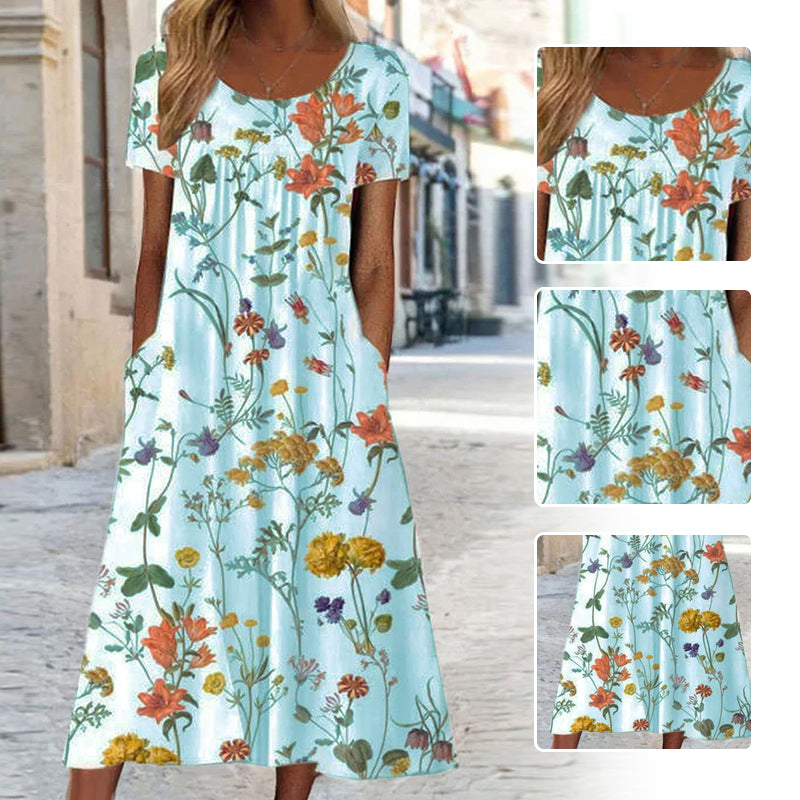 Rochie maxi dama cu model floral