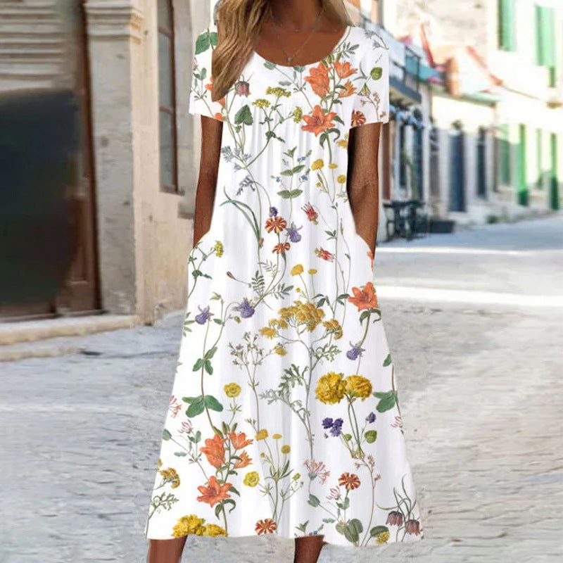 Rochie maxi dama cu model floral