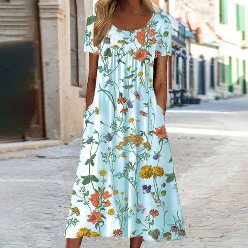 Rochie maxi dama cu model floral