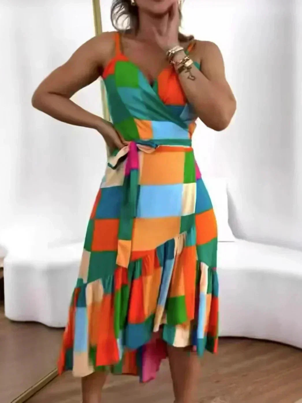 🌼 Sukienki casualowe z dekoltem w serek dla kobiet