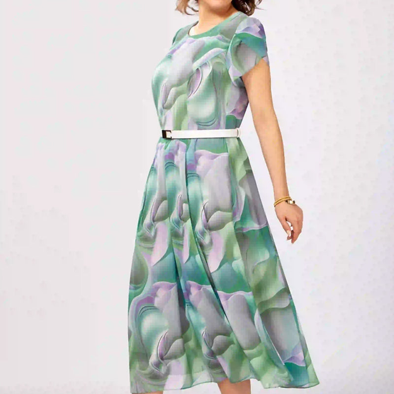 💞Rochie fantezie florală abstractă (cu centură)