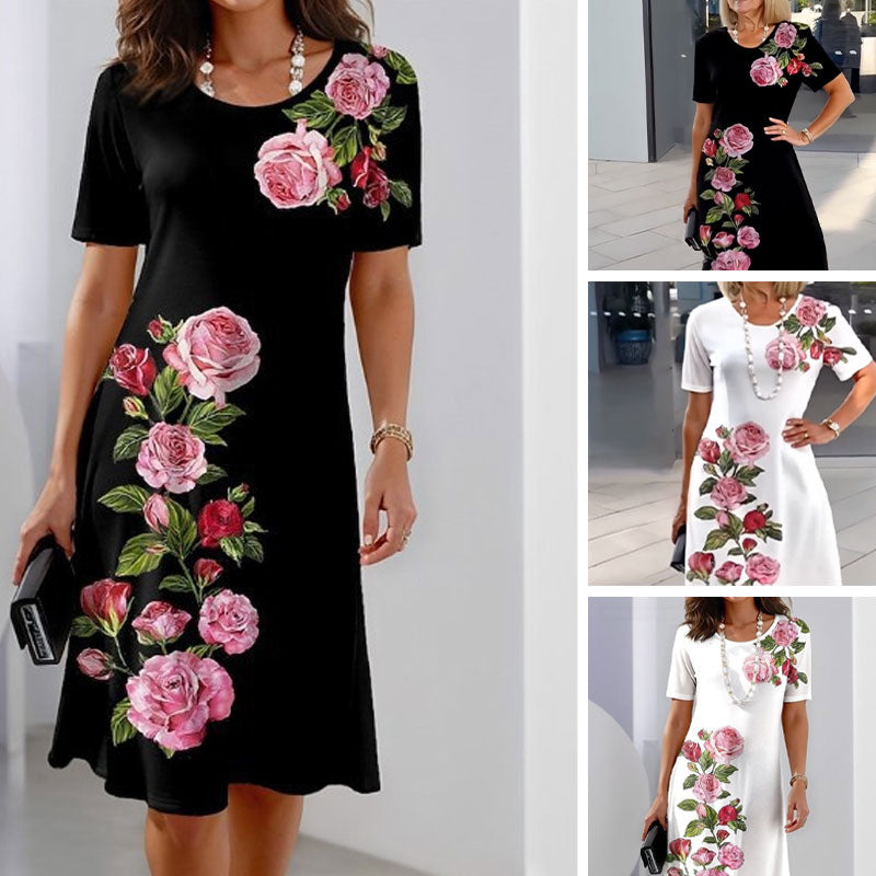 🌹🌹Rochie ușoară de vară cu imprimeu 3D