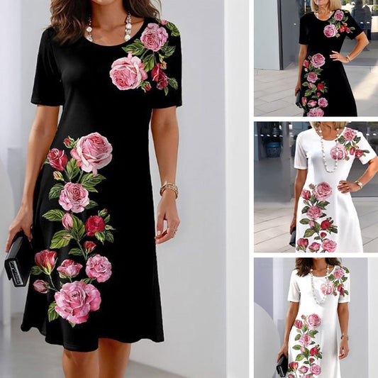 🌹🌹Rochie ușoară de vară cu imprimeu 3D