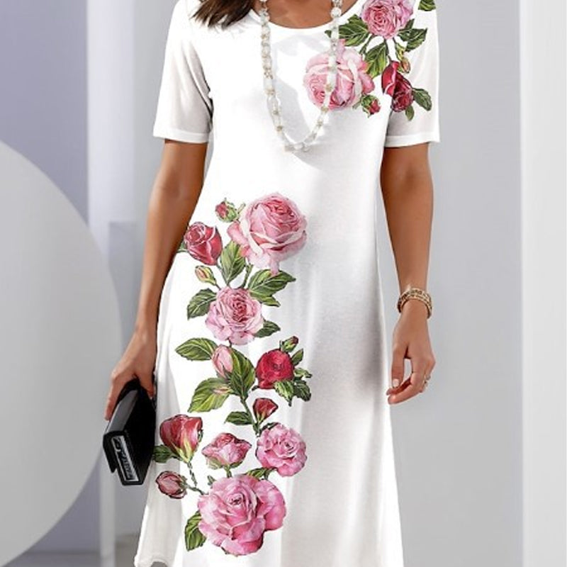 🌹🌹Rochie ușoară de vară cu imprimeu 3D