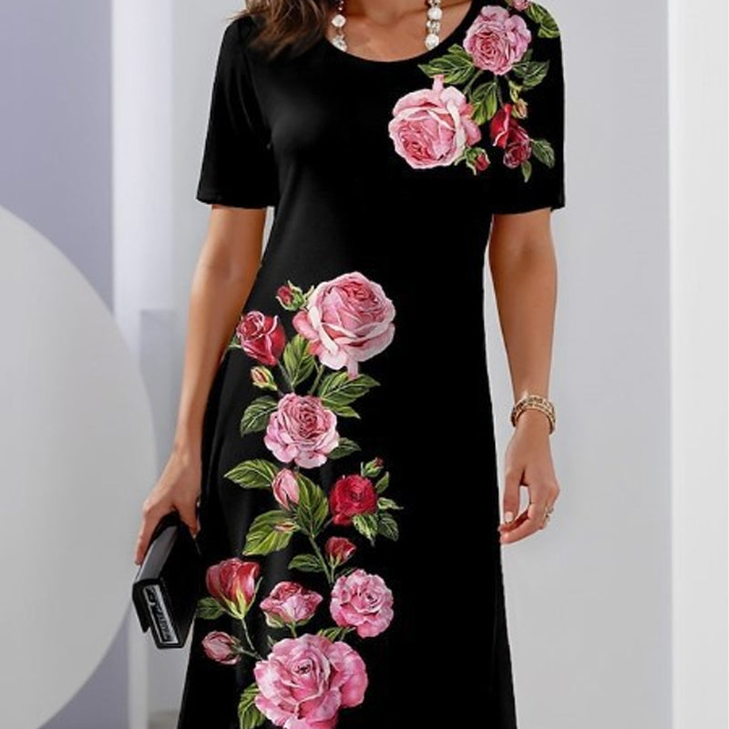 🌹🌹Rochie ușoară de vară cu imprimeu 3D