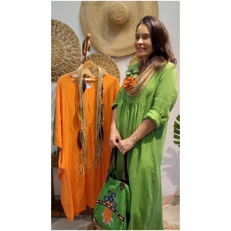 💖Vânzare limitată 20% REDUCERE💖Rochie boho de in, casual, cu mâneci lungi