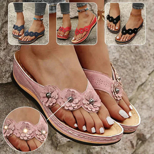 🌸【EU 35-43】Sandale confortabile cu platformă și imprimeu floral