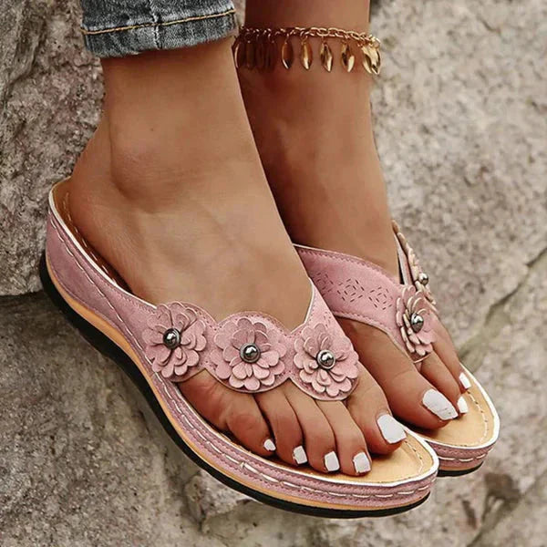 🌸【EU 35-43】Sandale confortabile cu platformă și imprimeu floral
