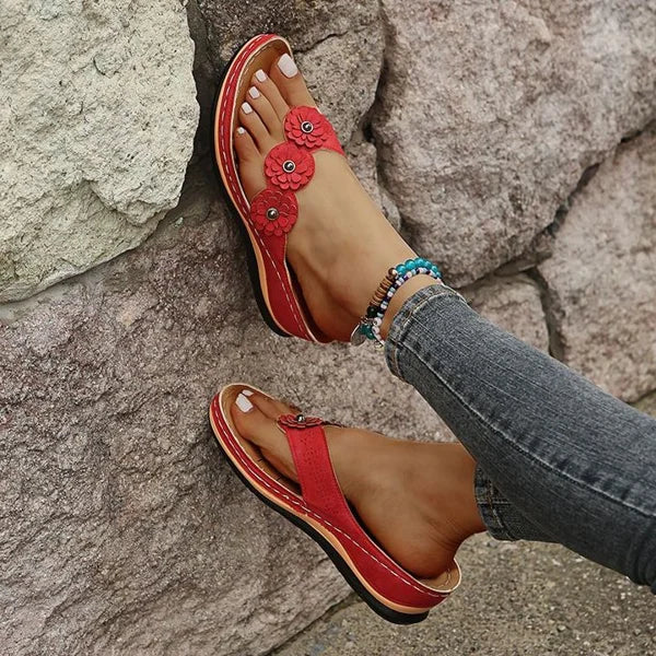 🌸【EU 35-43】Sandale confortabile cu platformă și imprimeu floral