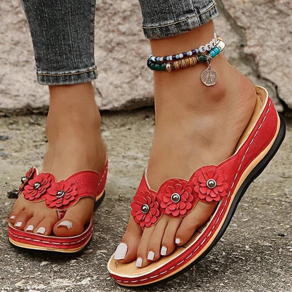 🌸【EU 35-43】Sandale confortabile cu platformă și imprimeu floral