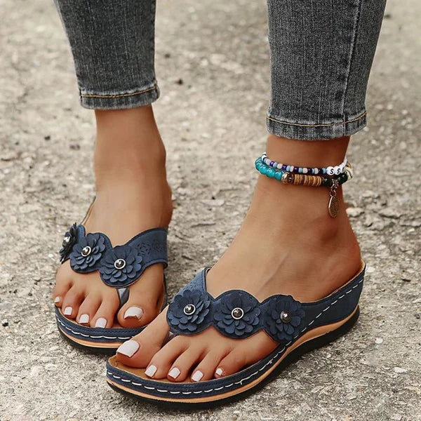 🌸【EU 35-43】Sandale confortabile cu platformă și imprimeu floral