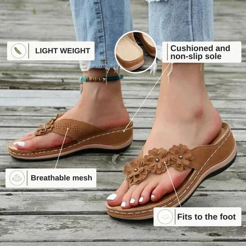 🌸【EU 35-43】Sandale confortabile cu platformă și imprimeu floral