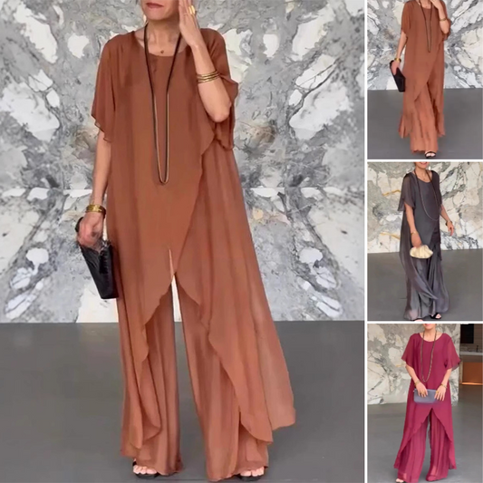 🛍️✨ Set de damă format dintr-o bluză neregulată și pantaloni lejeri