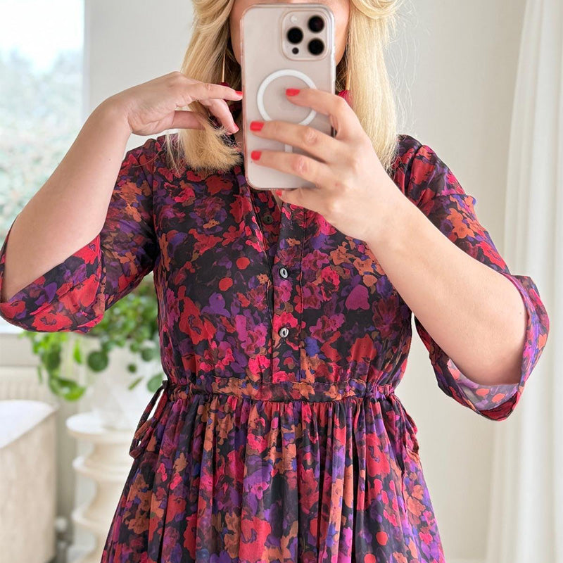 🌺 Elegancka, długa sukienka z nadrukiem, relaksująca dla kobiet