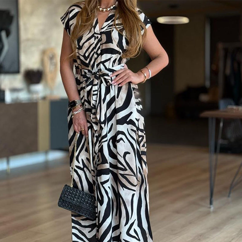 ✨ Rochii maxi elegante cu imprimeu zebră pentru femei👗
