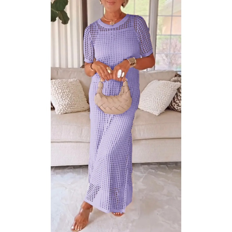 Femei Casual Hollow Maxi rochie Două piese Set