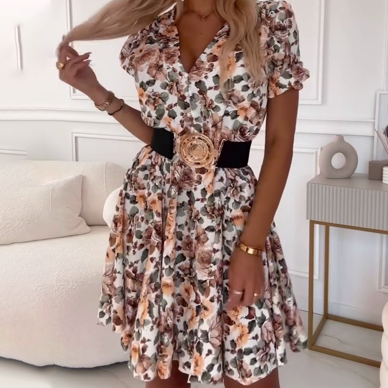 ⏳Reducere limitată de 50%💥✨Rochie mini pentru femei cu decolteu în V și imprimeu floral