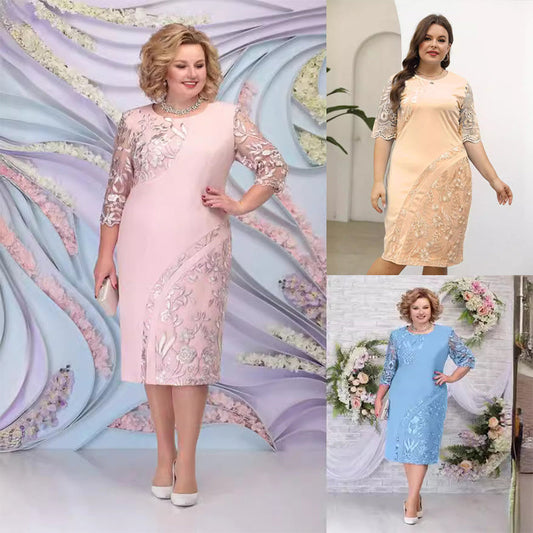 Elegancka koronkowa sukienka z kwiatami