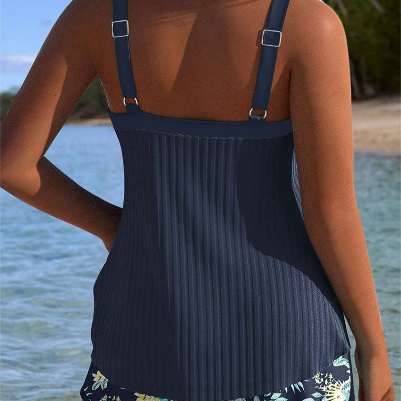 【S-3XL】👙Set de costum de baie cu imprimeu, top și pantaloni scurți